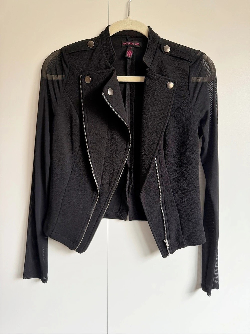Mesh Sleeved Moto-Style Jacket